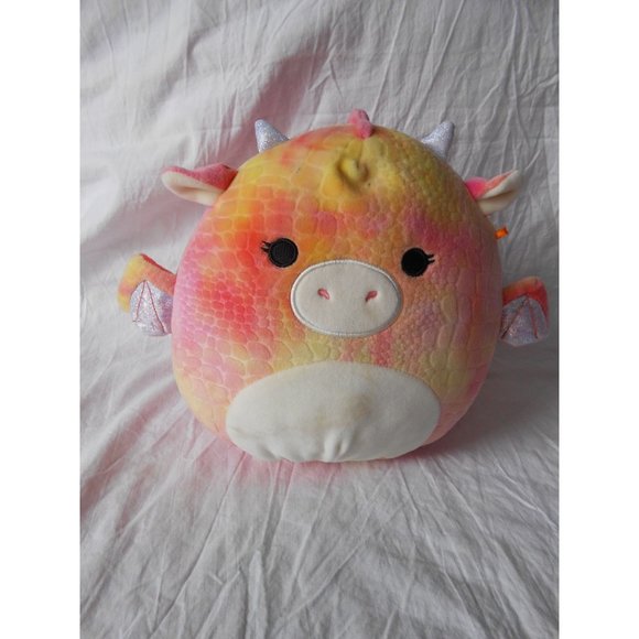 Rare Original Squishmallow by Kellytoy Celestina the Dragon Pink 10" Plush Doll - Picture 6 of 6